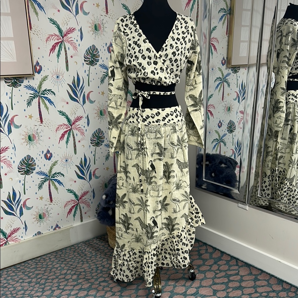Summer Vibe Animal Print skirt & top set